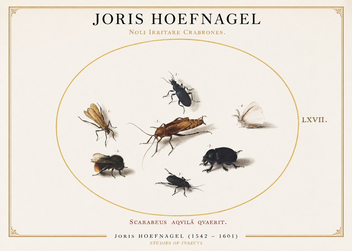 Joris Hoefnagel Scarabeus Aqvilä Qvaerit. No1 - Poster