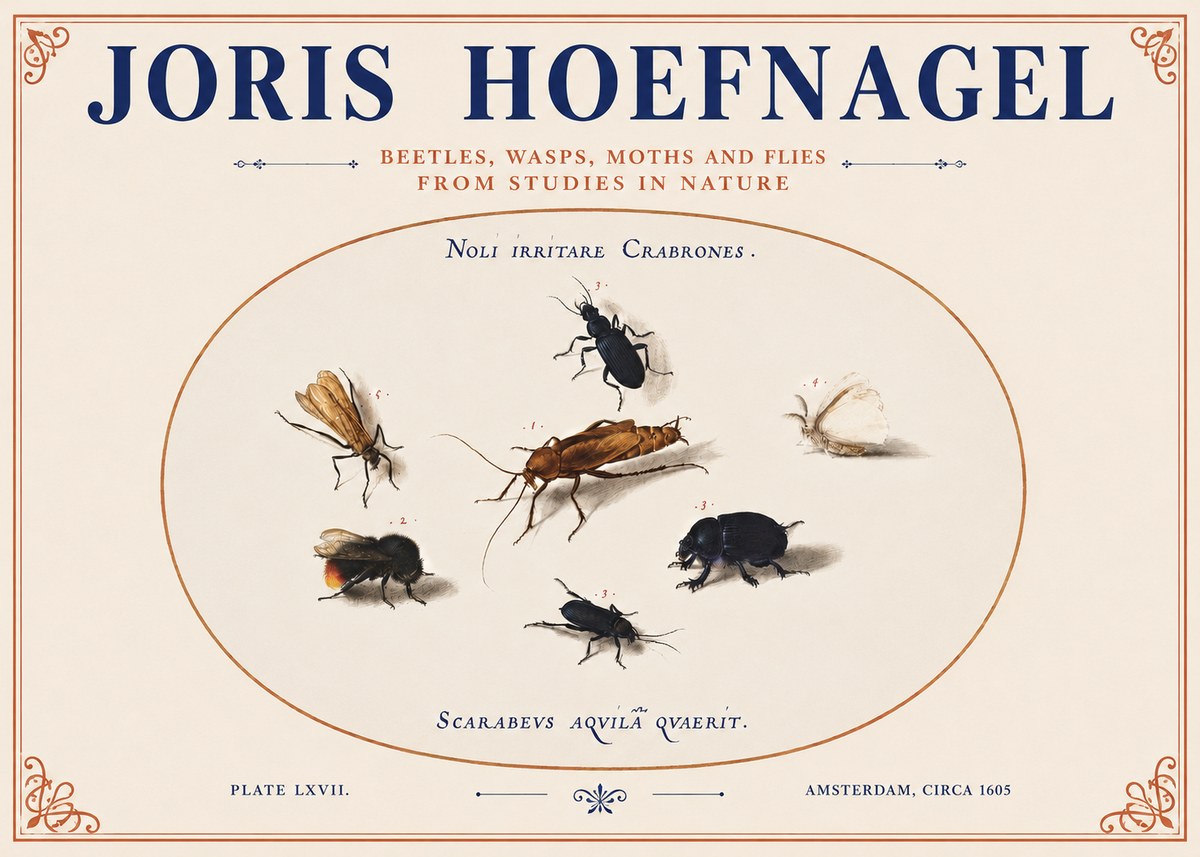 Joris Hoefnagel Scarabeus Aqvilä Qvaerit. No4 - Poster