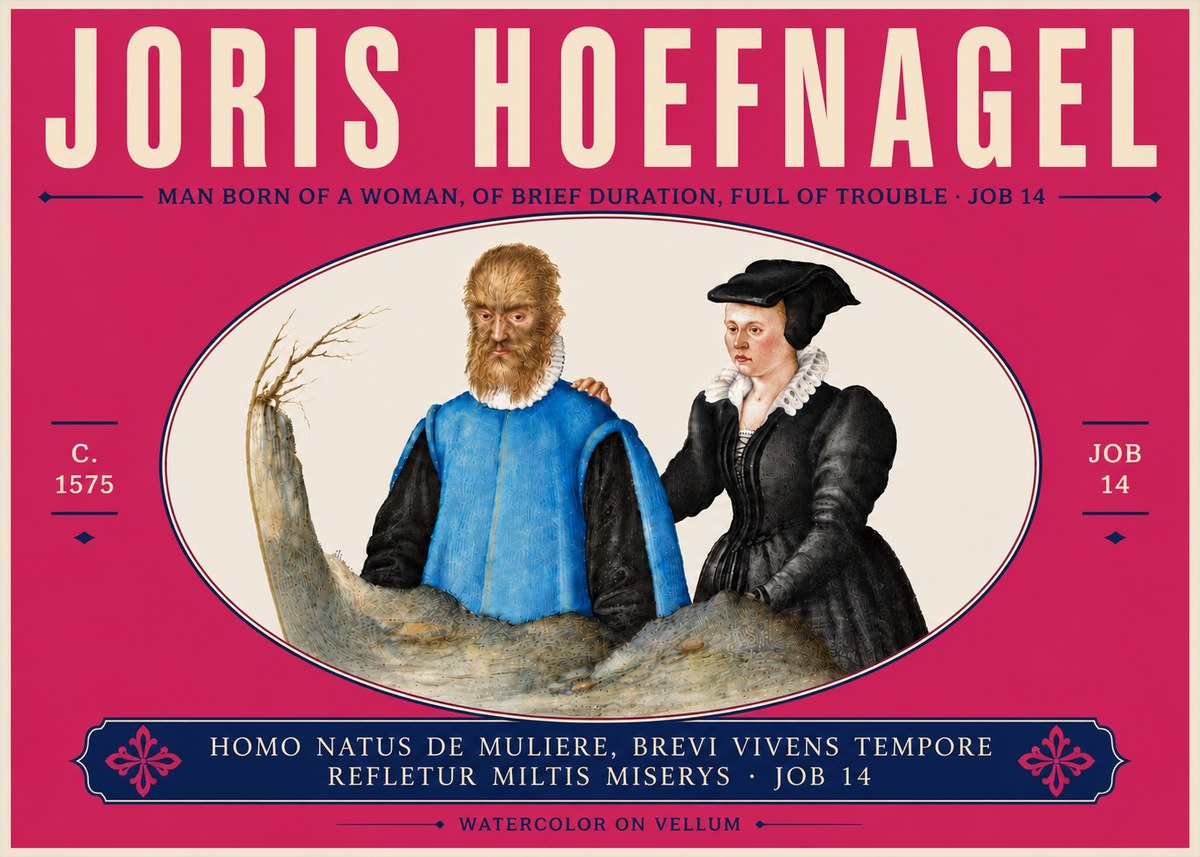 Joris Hoefnagel Homo Natus De Muliere, Brevi Vivens Tempore Refletur Miltis Miserys · Job 14 No6 - Poster