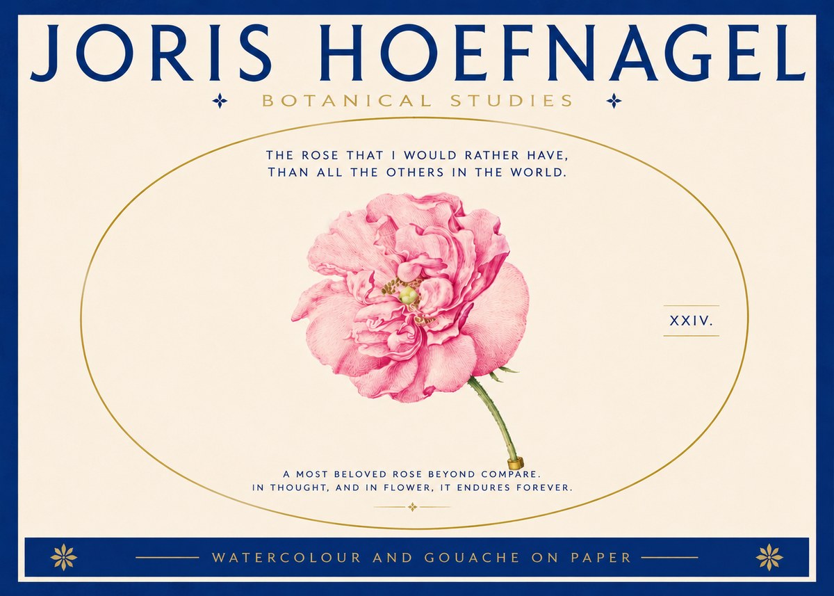 Joris Hoefnagel A Pink Damask Rose No5 - Poster