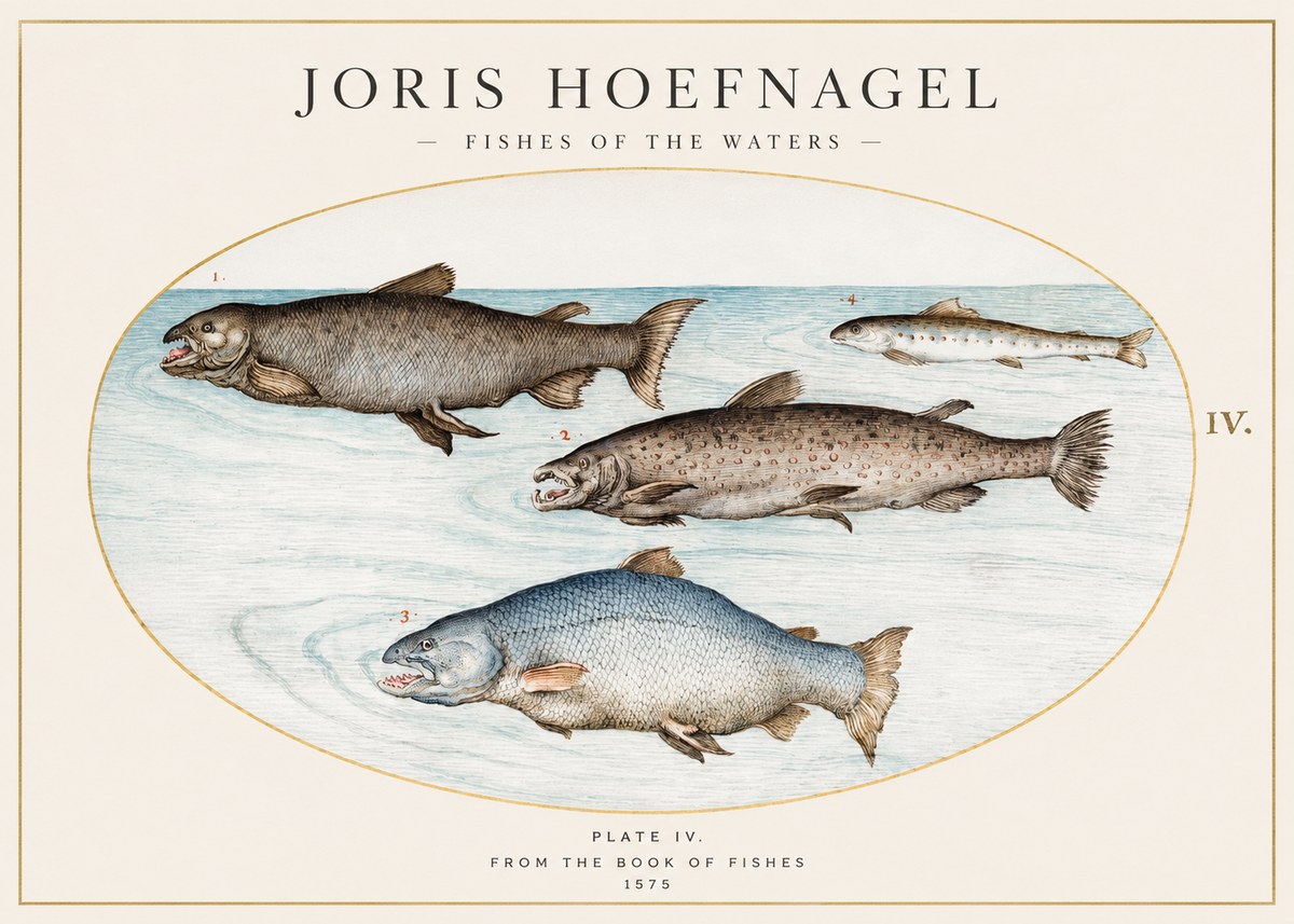 Joris Hoefnagel Fishes of the Waters I No1 - Poster