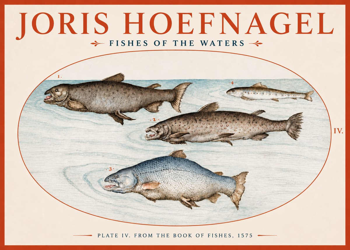 Joris Hoefnagel Fishes of the Waters I No4 - Poster