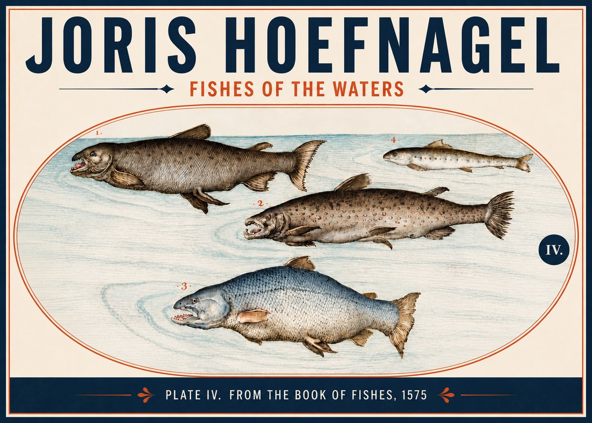 Joris Hoefnagel Fishes of the Waters I No6 - Poster
