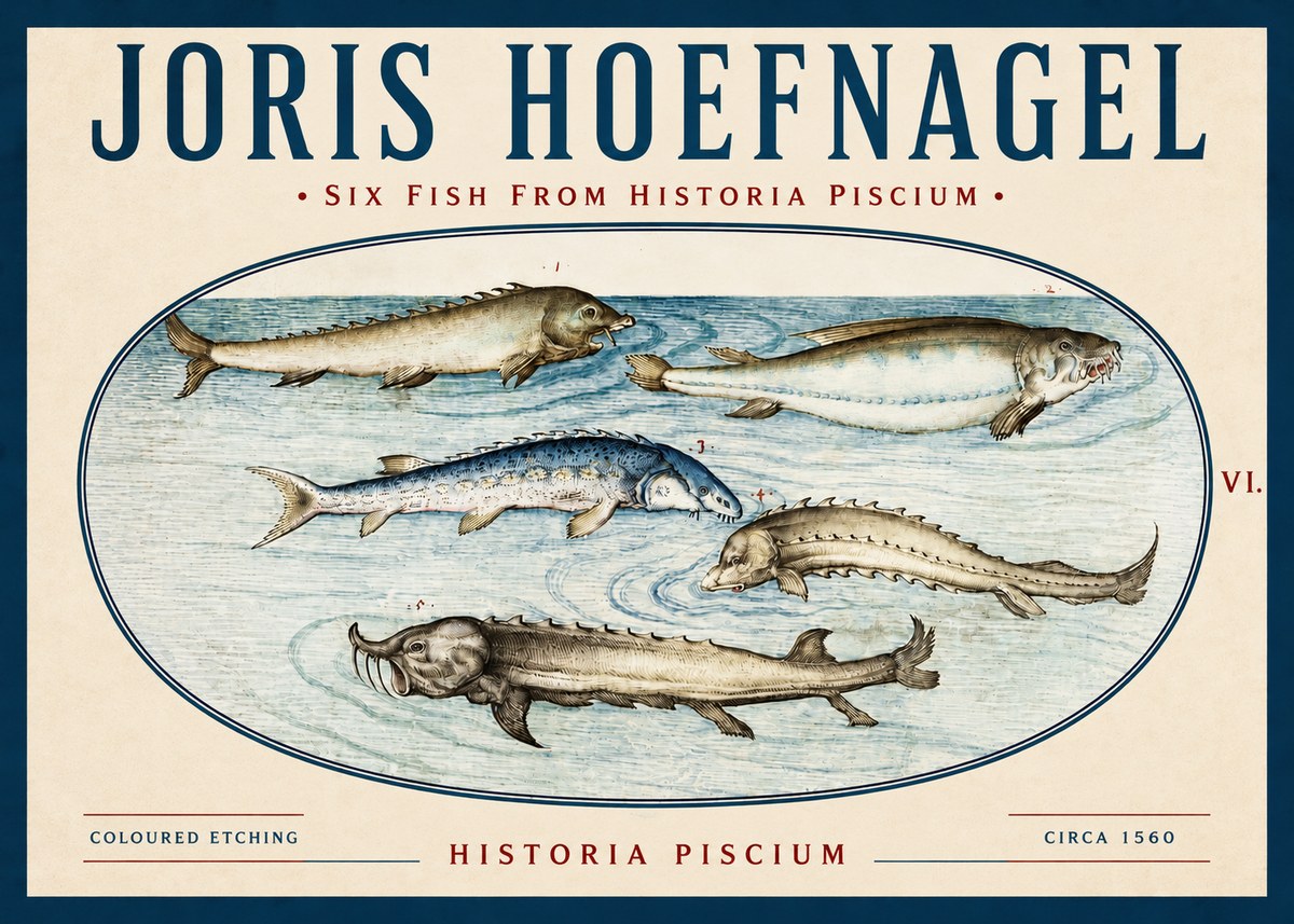 Joris Hoefnagel Fishes of Northern Waters No4 - Poster