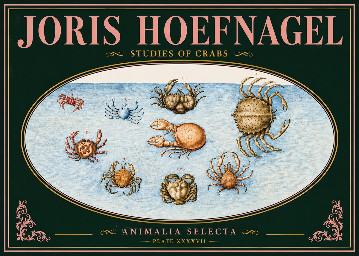 Joris Hoefnagel Studies of Crabs No5 - Poster