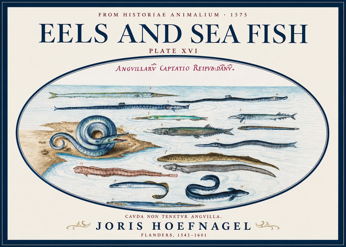 Joris Hoefnagel Eels and Sea Fish No3 - Poster