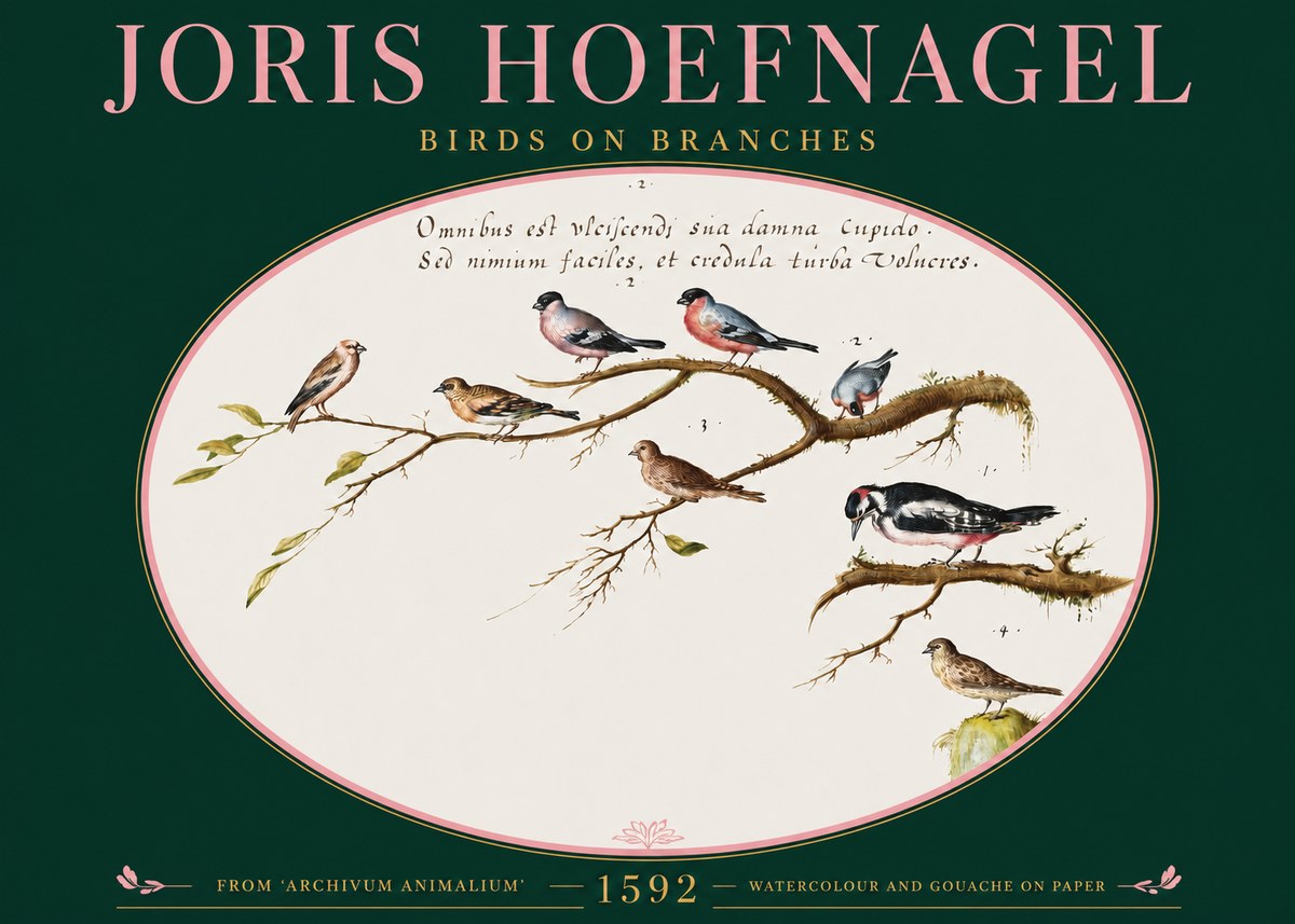 Joris Hoefnagel Birds on Branches No2 - Poster