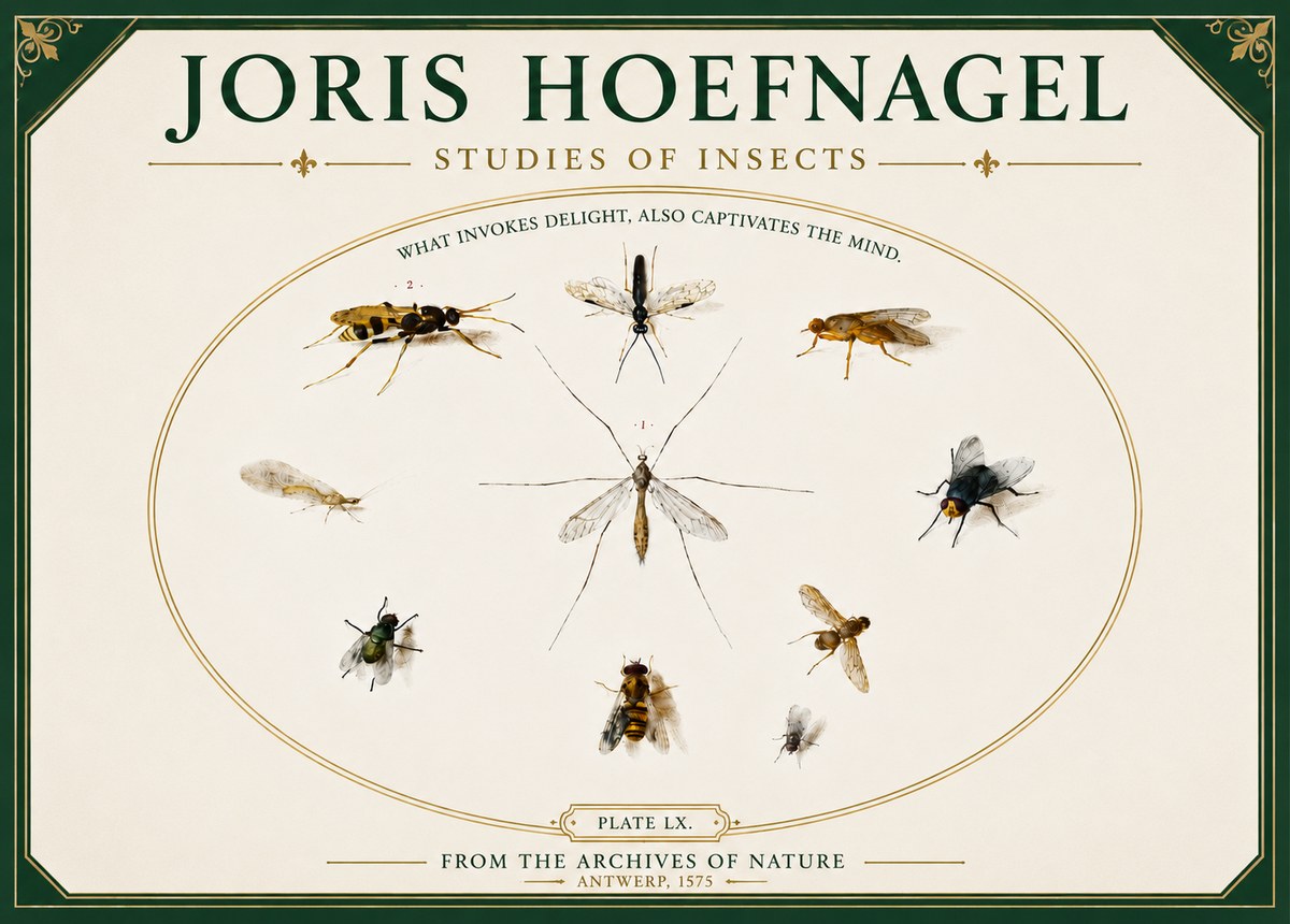 Joris Hoefnagel Studies of Insects III No5 - Poster