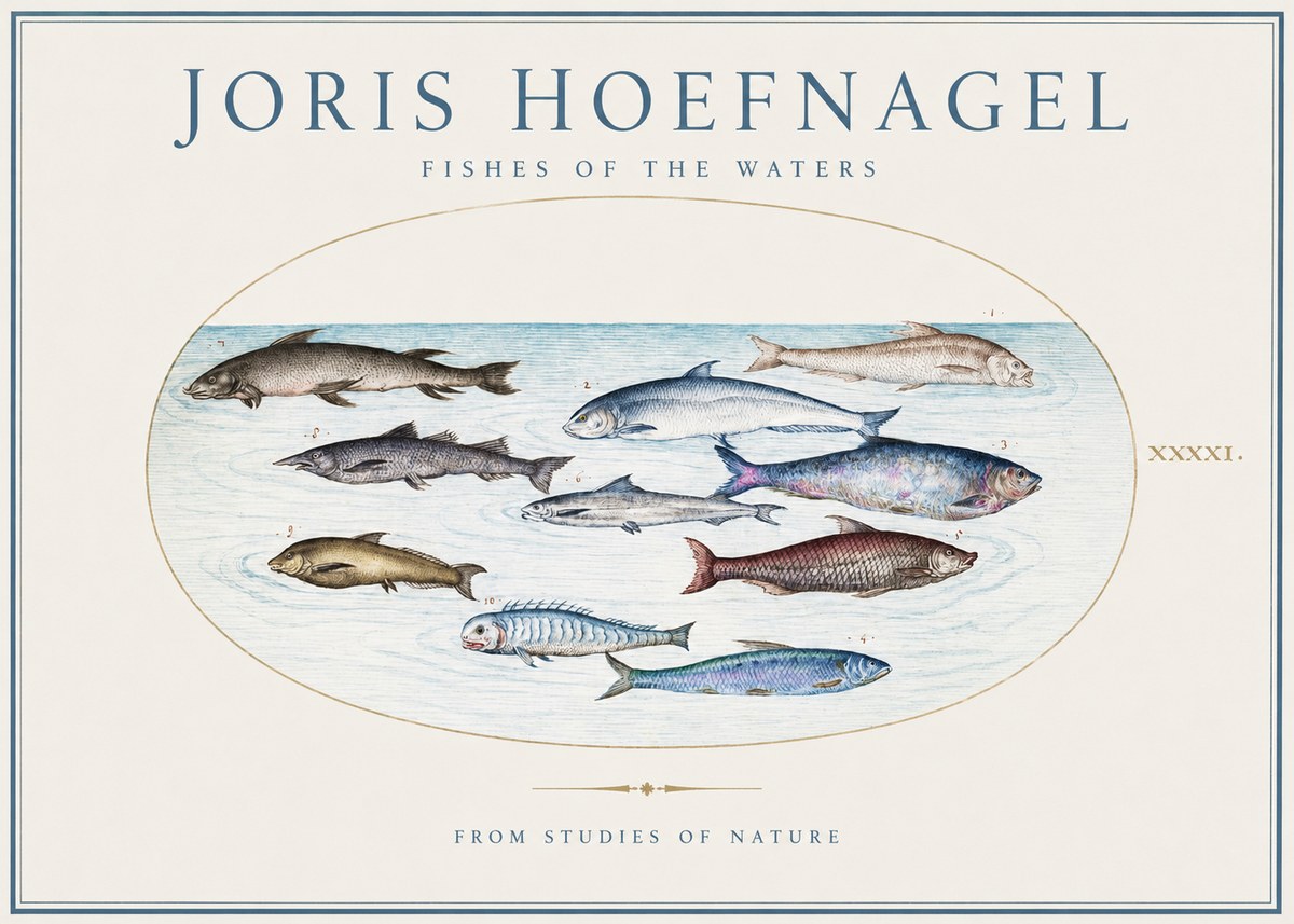 Joris Hoefnagel Fishes of the Waters II No1 - Poster