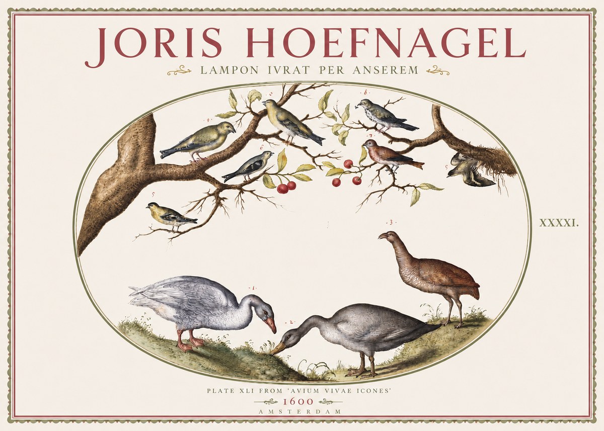 Joris Hoefnagel Lampon Ivrat per Anserem No3 - Poster