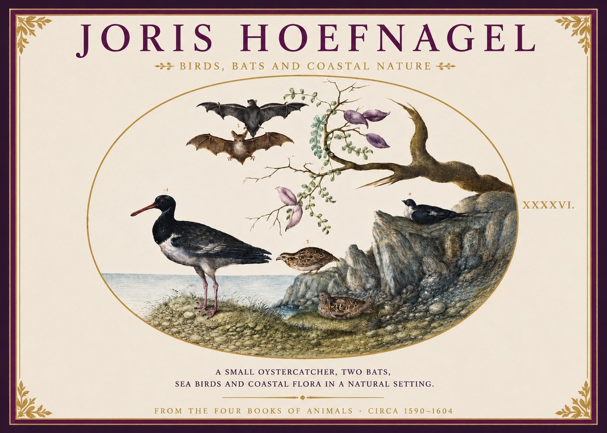 Joris Hoefnagel Birds, Bats and Coastal Nature No3 - Poster