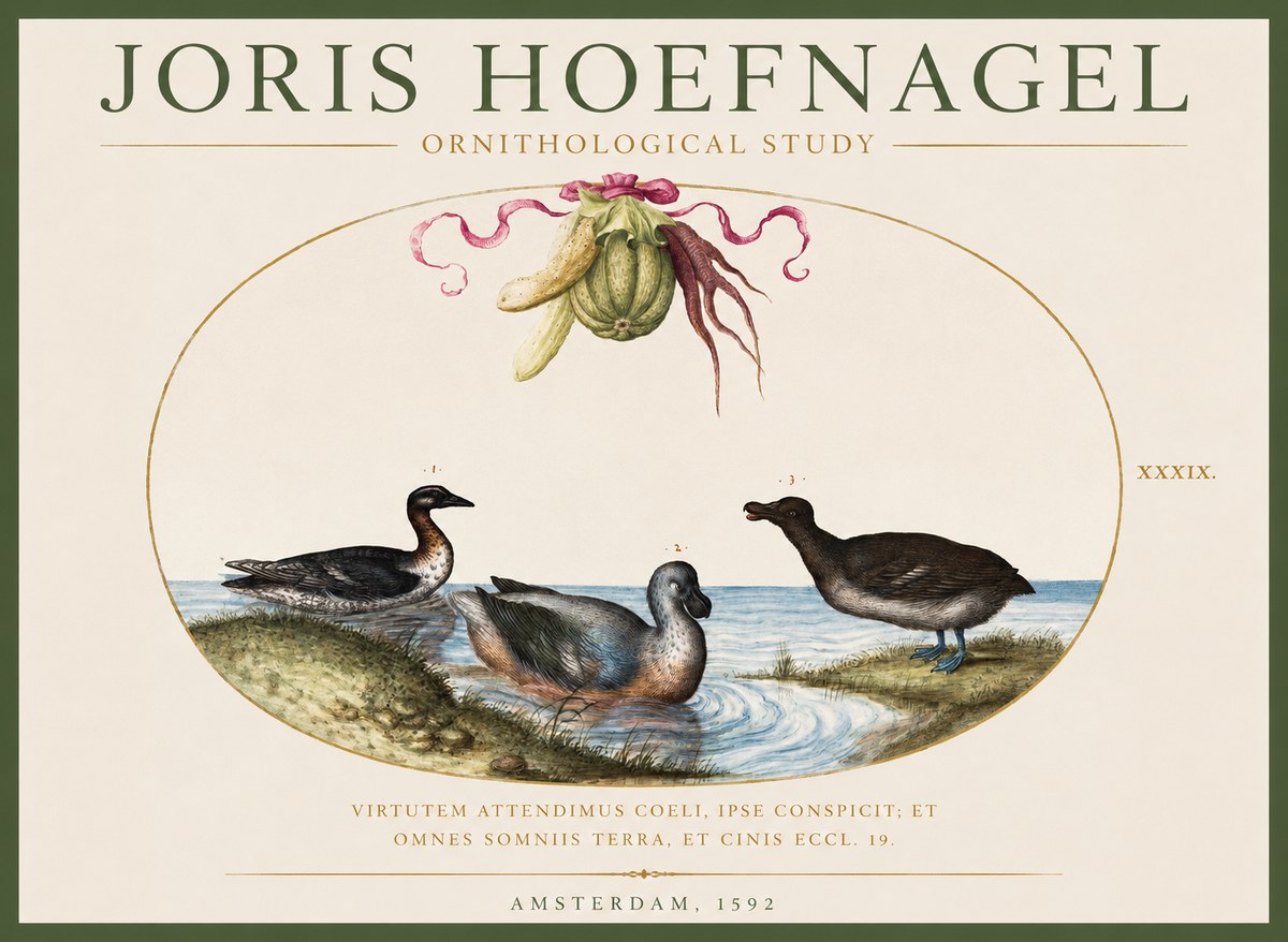 Joris Hoefnagel Ornithological Study No1 - Poster