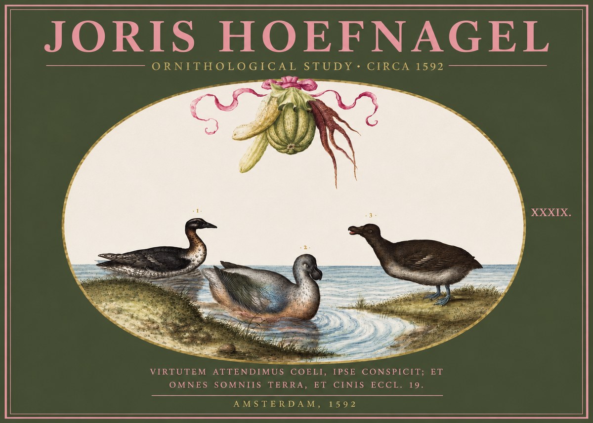 Joris Hoefnagel Ornithological Study No4 - Poster