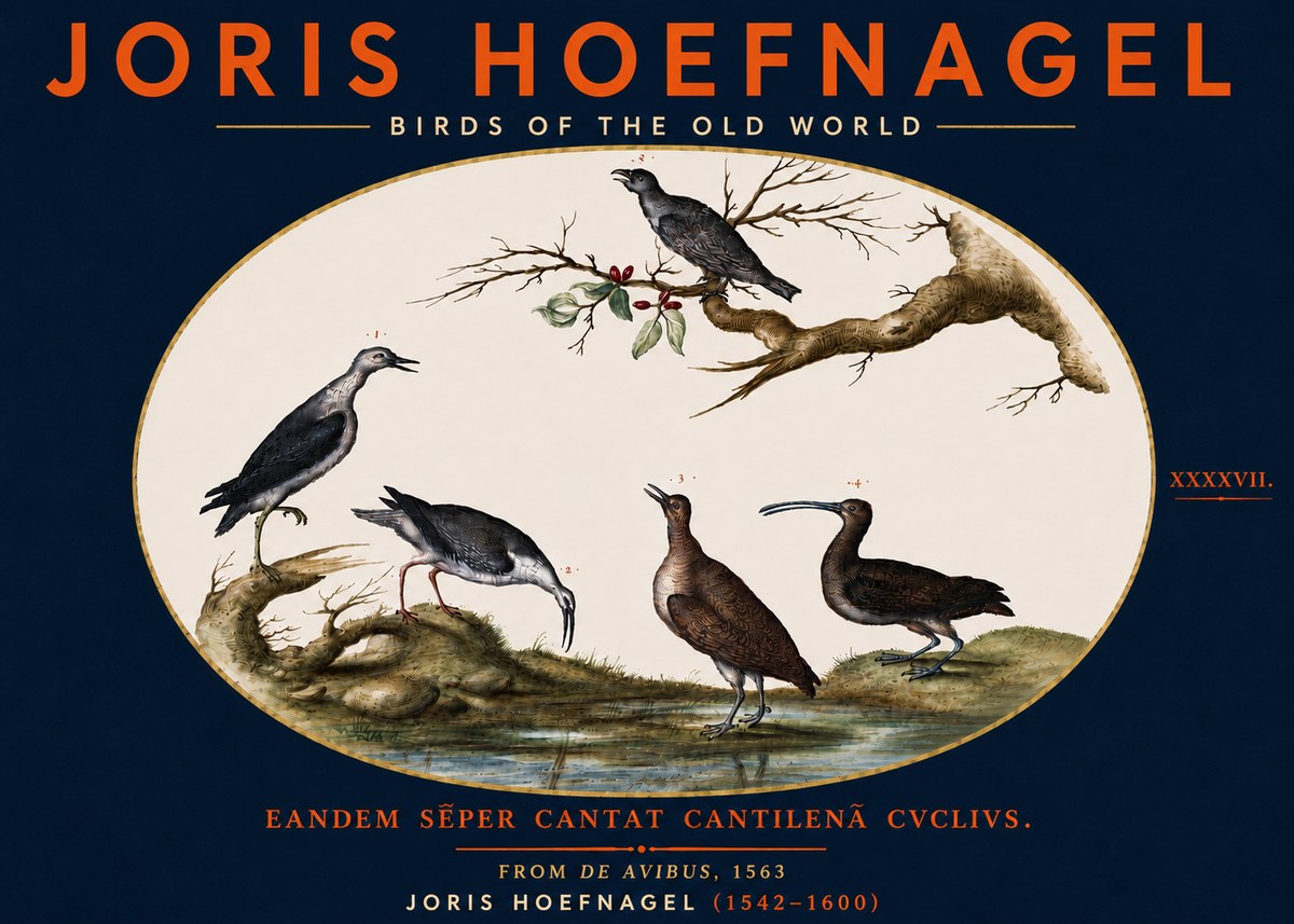 Joris Hoefnagel Birds of the Old World No5 - Poster