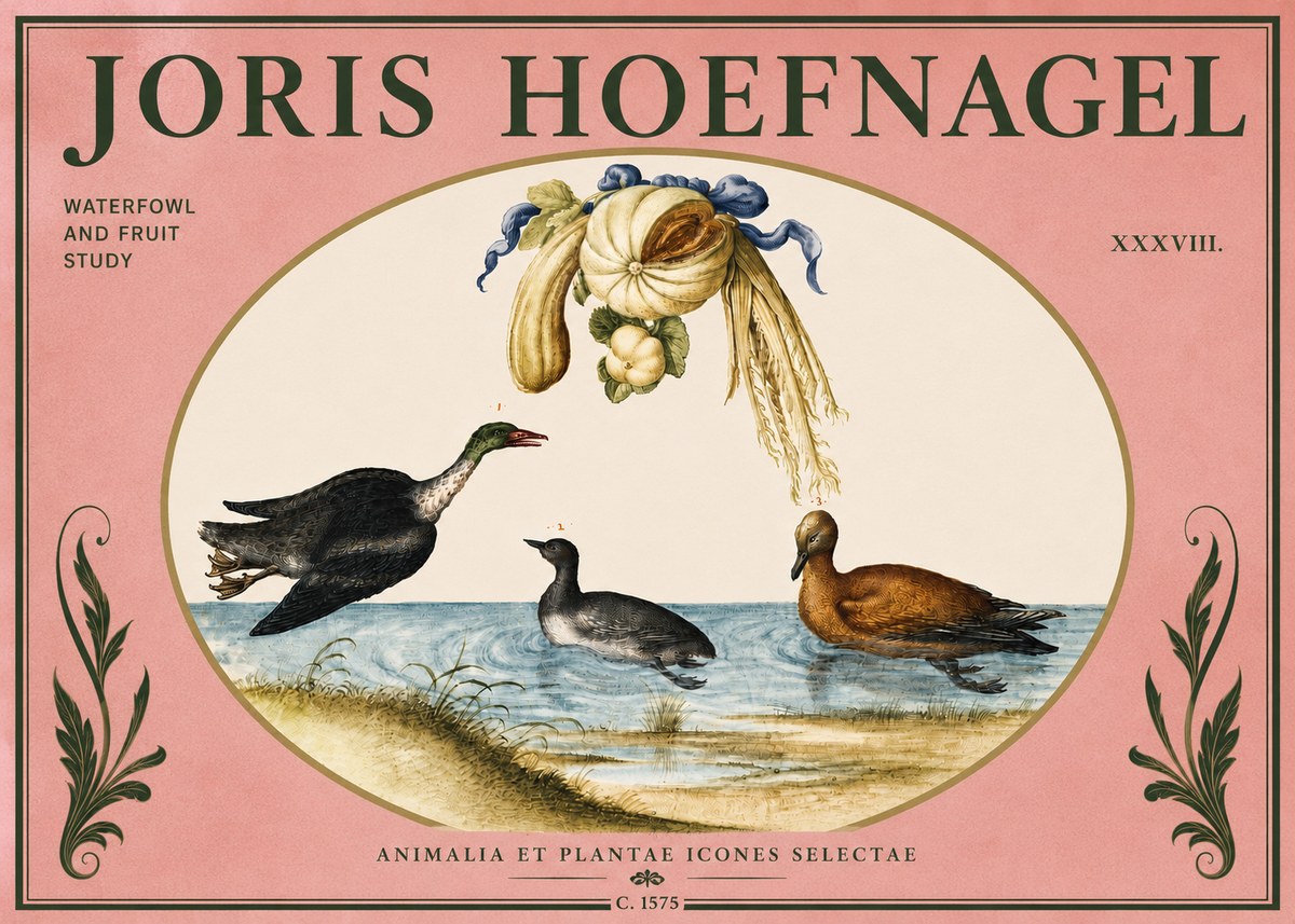 Joris Hoefnagel Waterfowl and Fruit Study No4 - Poster