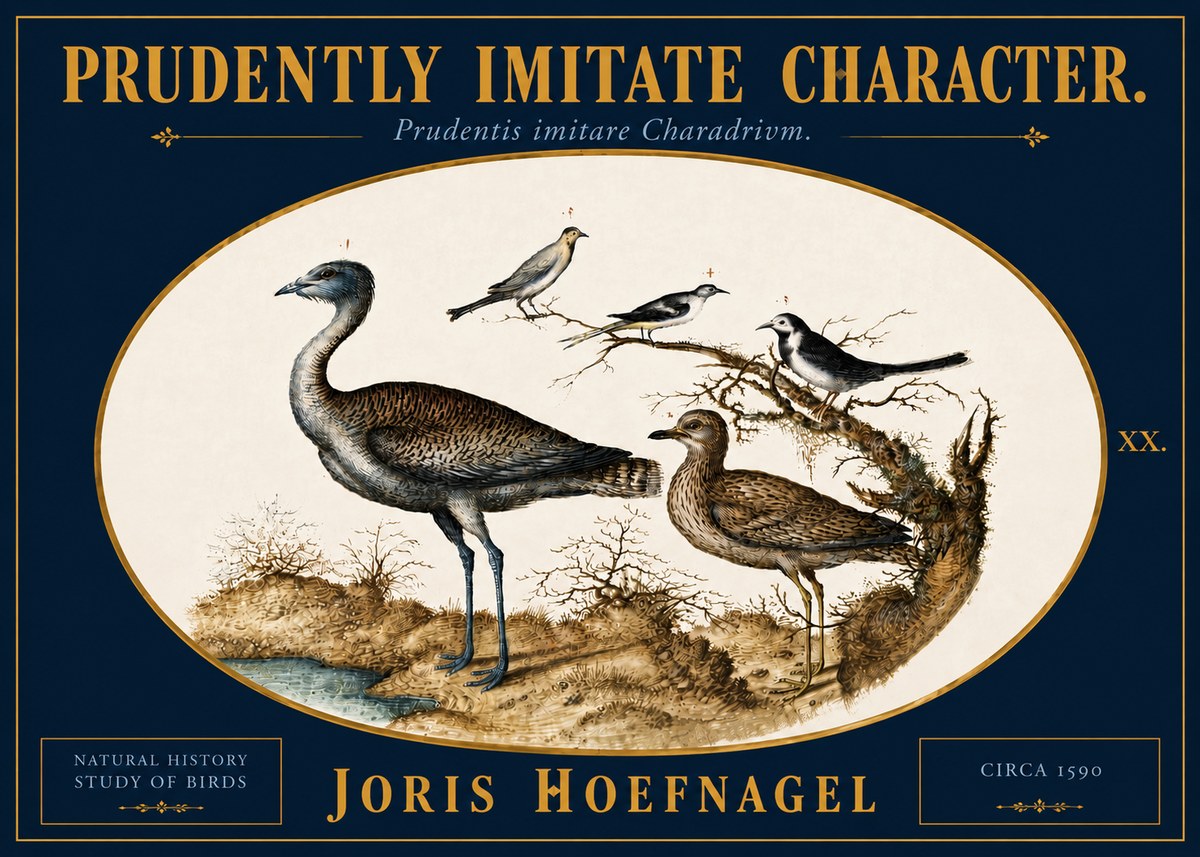 Joris Hoefnagel Prudently Imitate Character. No5 - Poster