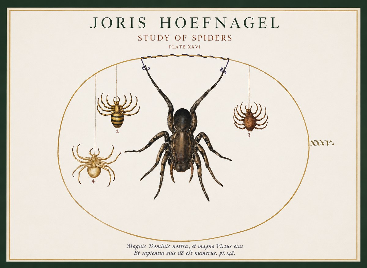 Joris Hoefnagel Study of Spiders No1 - Poster