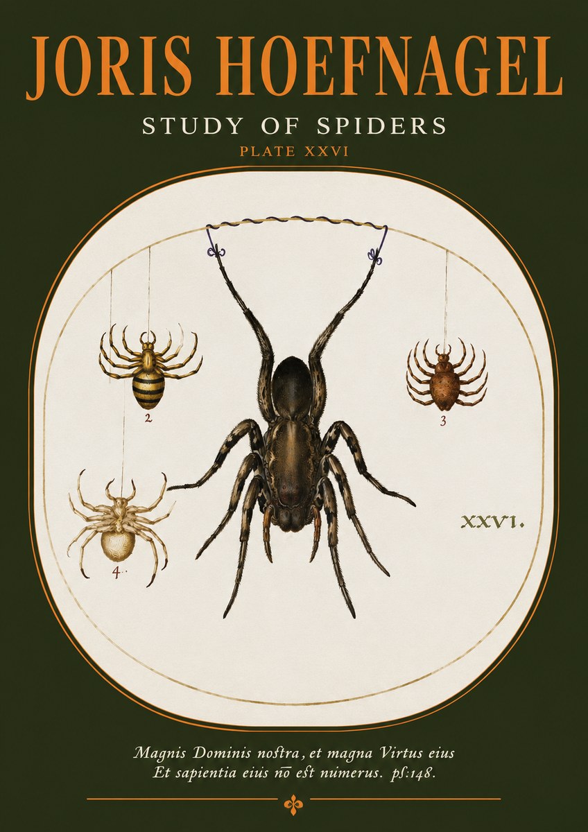 Joris Hoefnagel Study of Spiders No2 - Poster