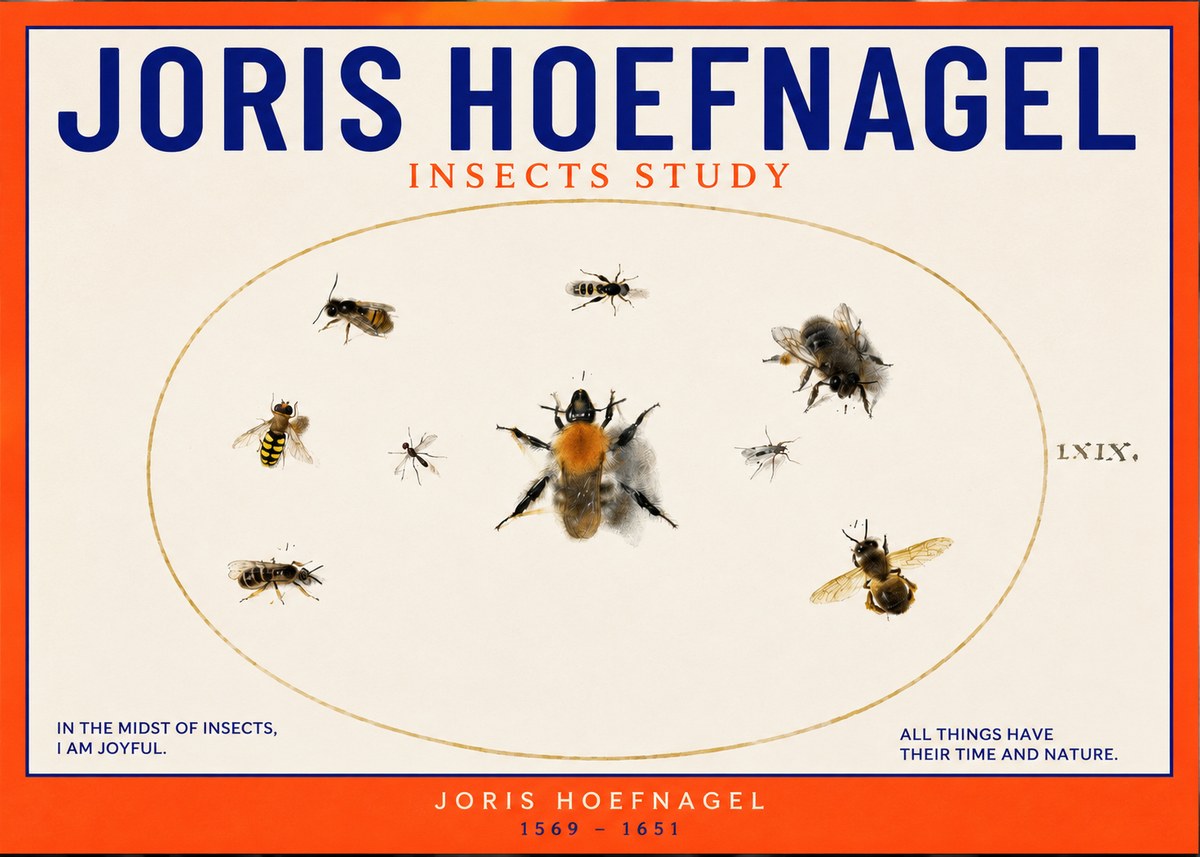 Joris Hoefnagel Insects Study II No2 - Poster