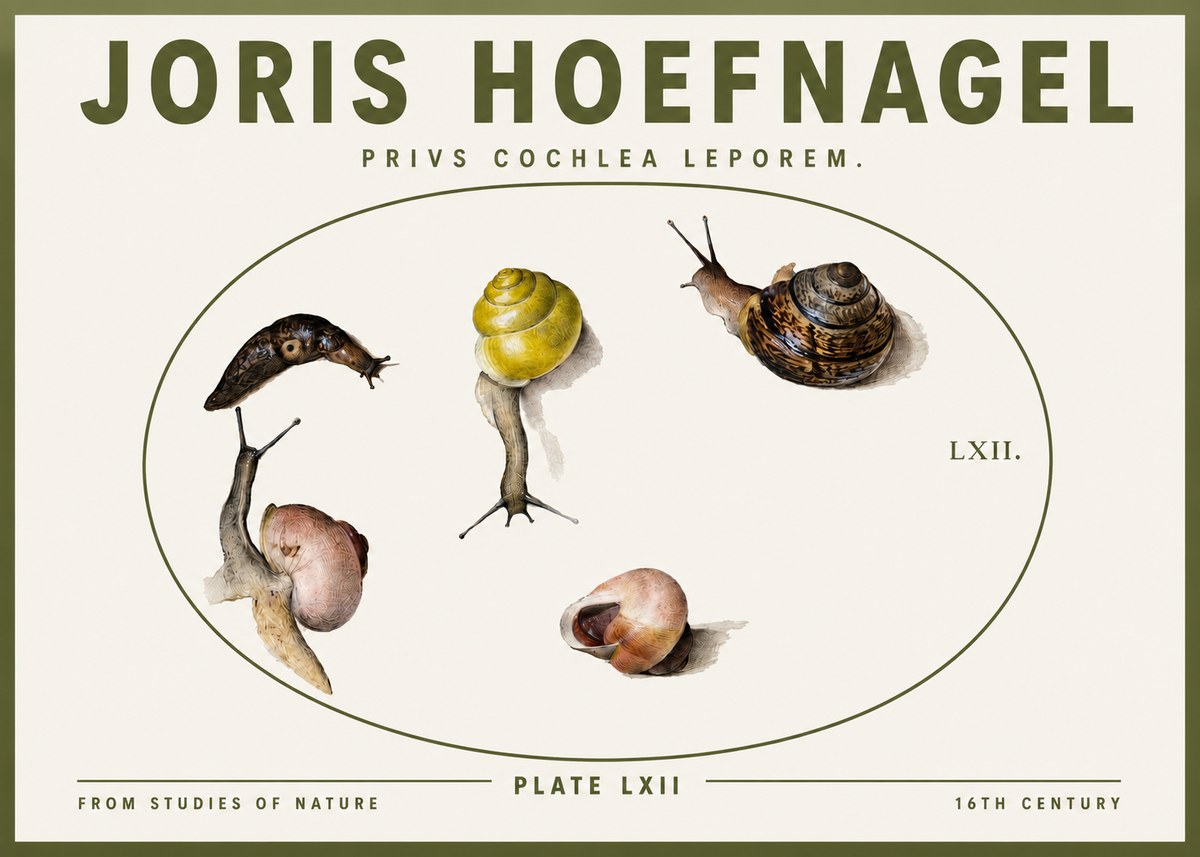 Joris Hoefnagel Privs Cochlea Leporem. No3 - Poster