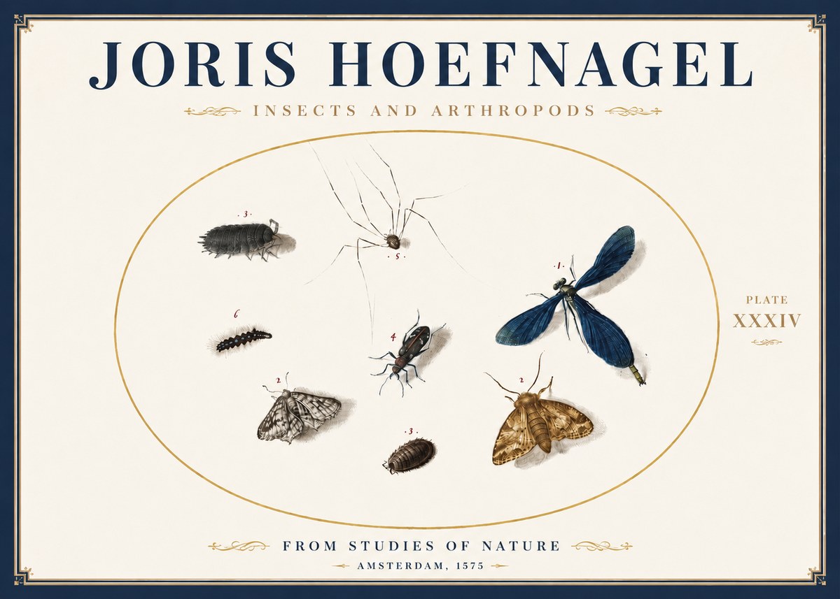 Joris Hoefnagel Insects and Arthropods No4 - Poster