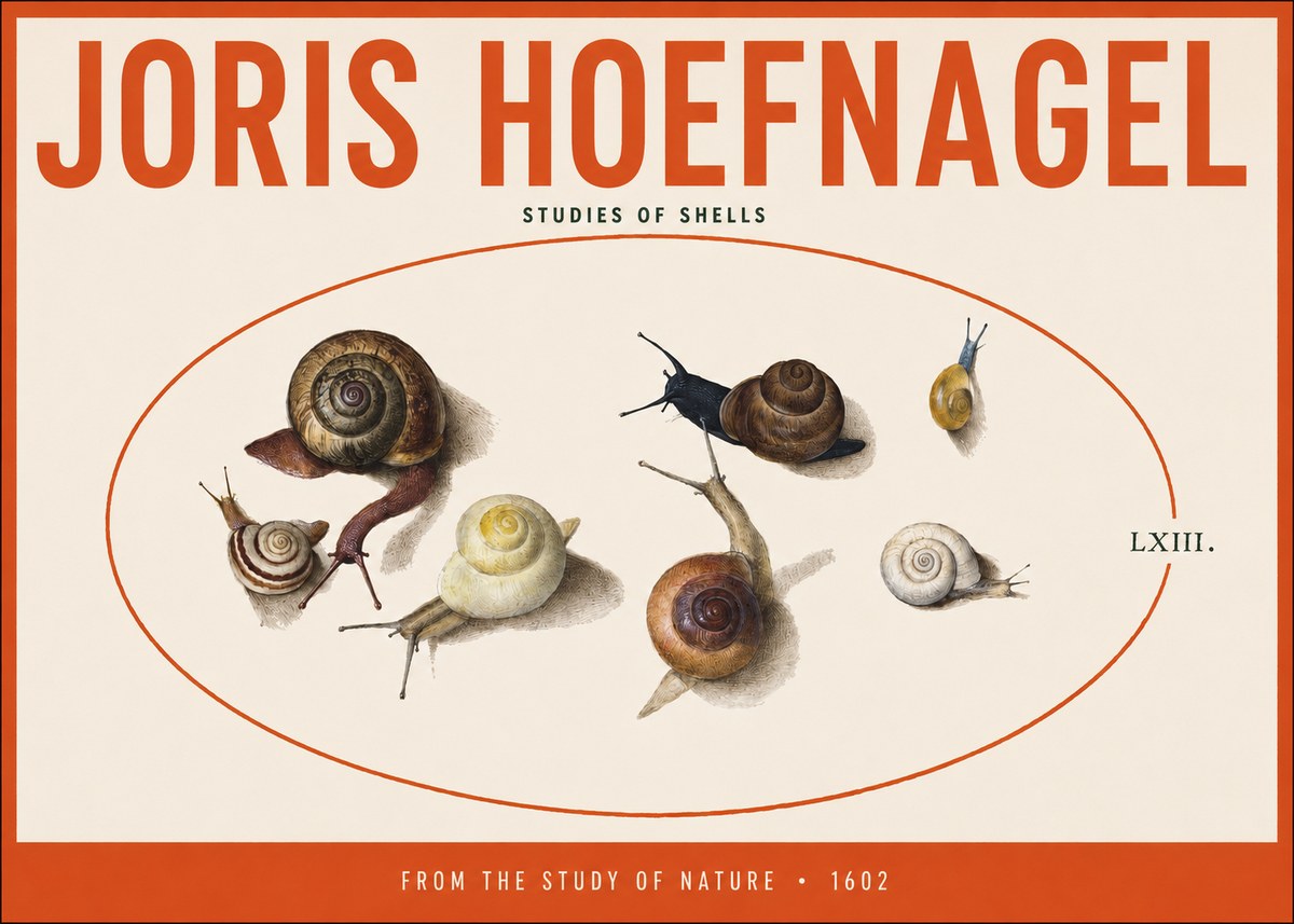 Joris Hoefnagel Six Snails No5 - Poster