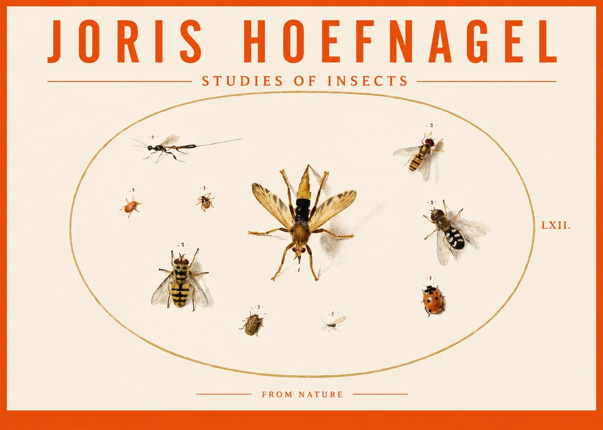 Joris Hoefnagel Studies of Insects IV No3 - Poster