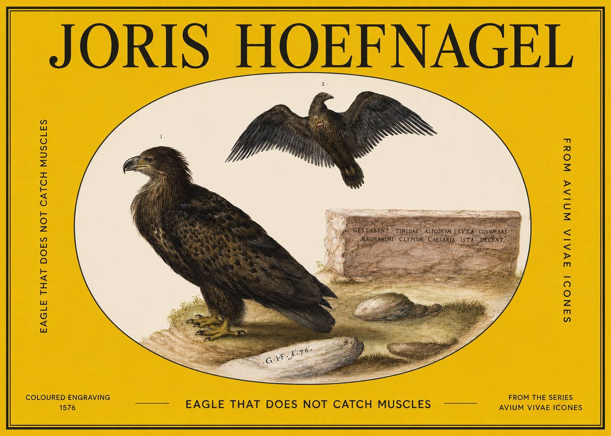 Joris Hoefnagel Eagle That Does Not Catch Muscles No2 - Poster
