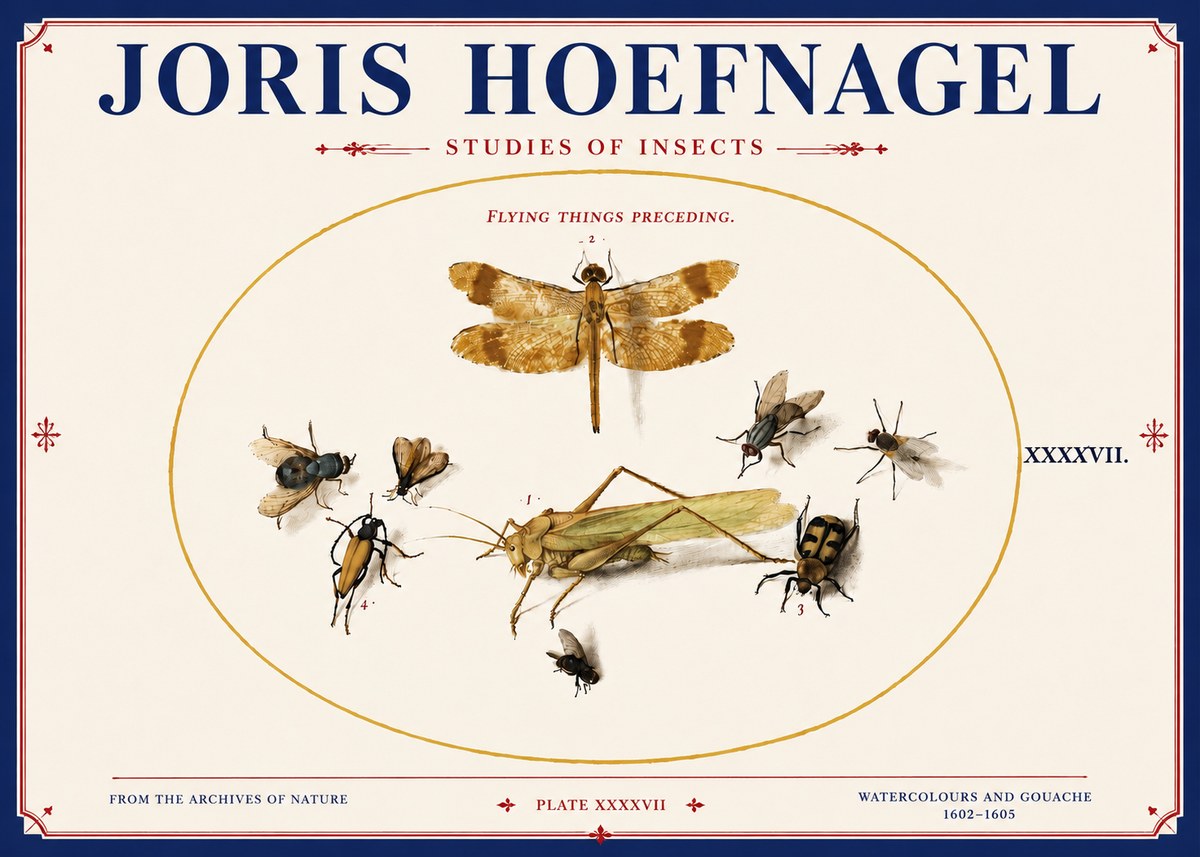 Joris Hoefnagel Flying Things Preceding. No4 - Poster