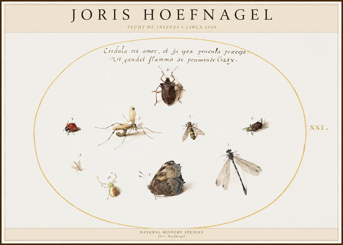 Joris Hoefnagel Study of Insects • Circa 1590 No1 - Poster