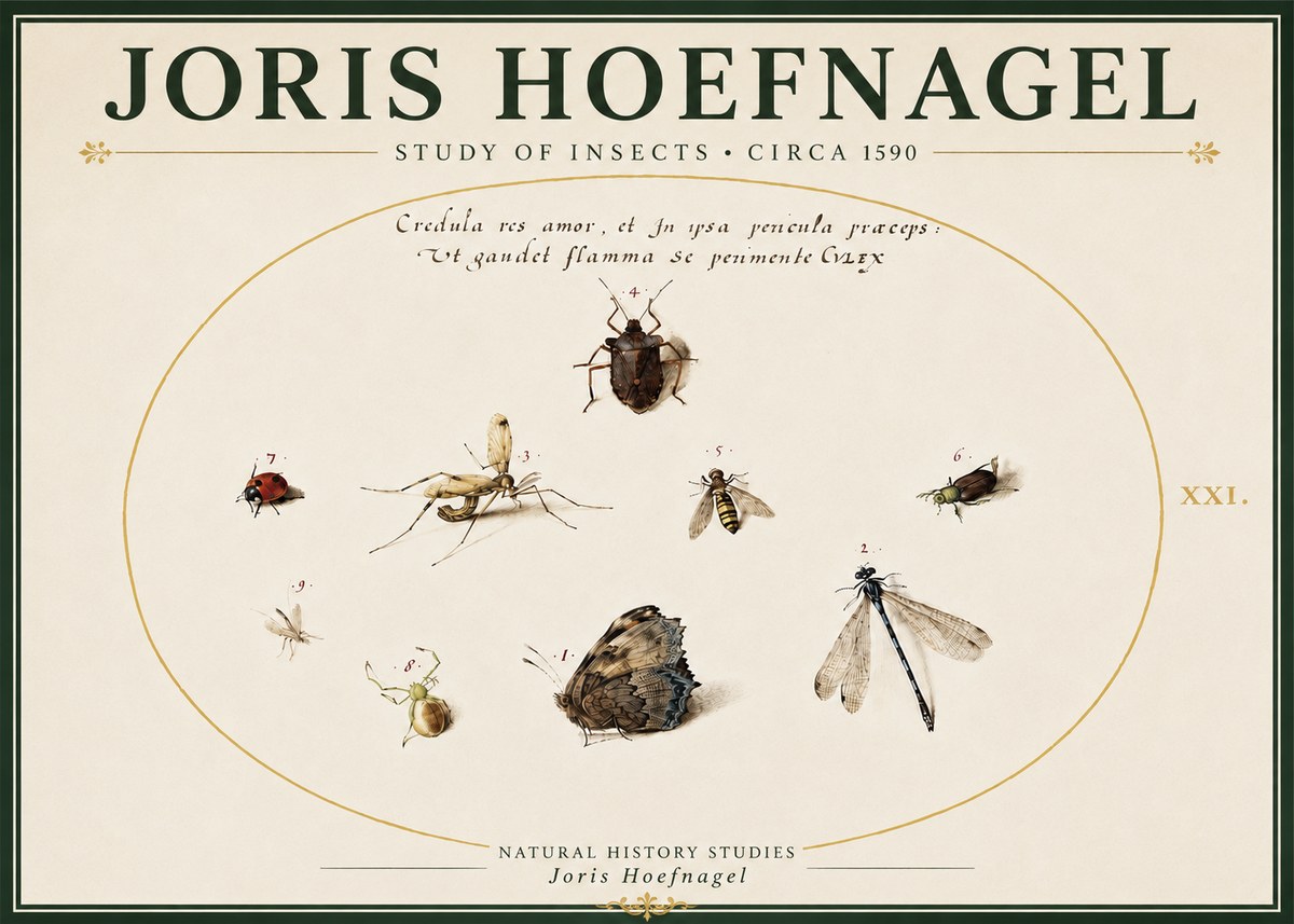 Joris Hoefnagel Study of Insects • Circa 1590 No5 - Poster