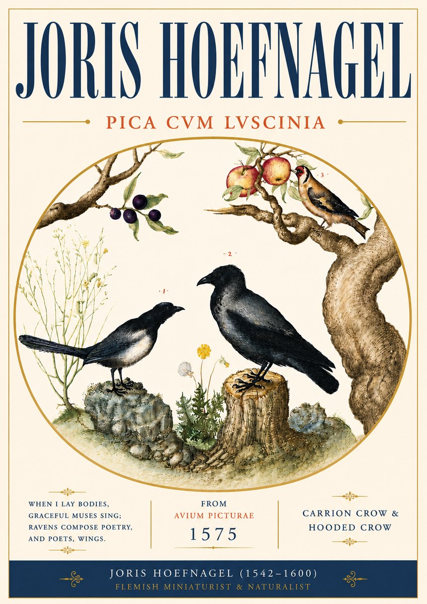 Joris Hoefnagel Carrion Crow & Hooded Crow No6 - Poster