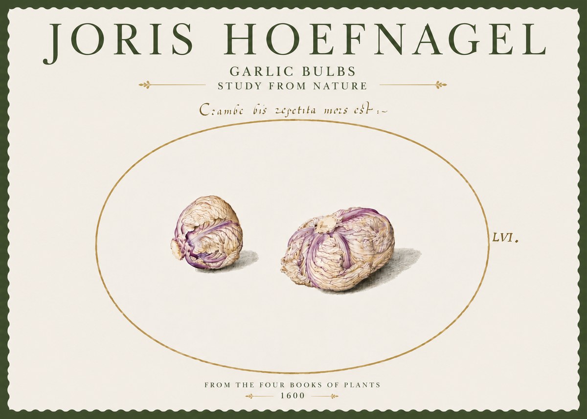 Joris Hoefnagel Garlic Bulbs Study from Nature No4 - Poster