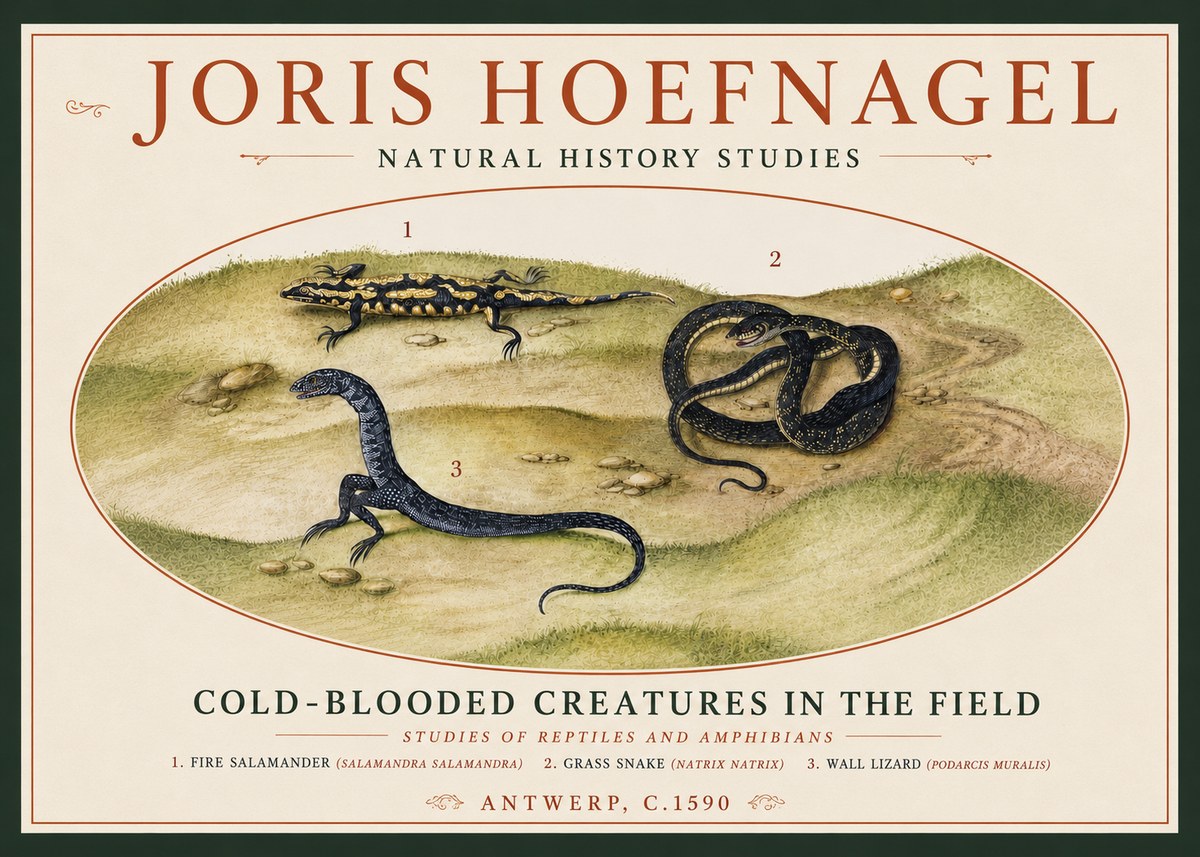Joris Hoefnagel Cold-blooded Creatures in the Field No4 - Poster