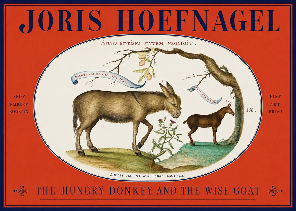 Joris Hoefnagel The Hungry Donkey and the Wise Goat No2 - Poster