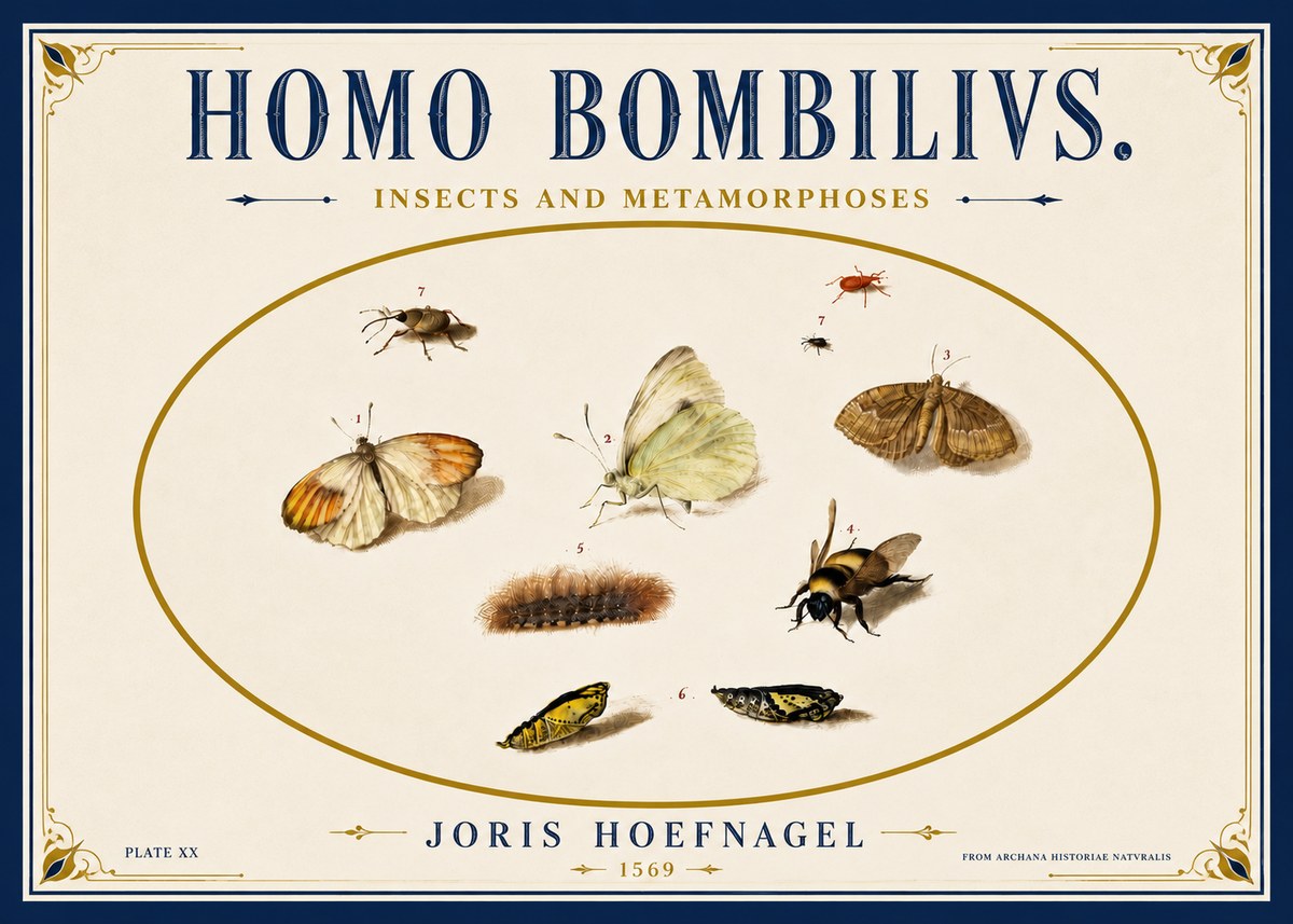 Joris Hoefnagel Homo Bombilivs. Insecta Et Metamorphoses No6 - Poster