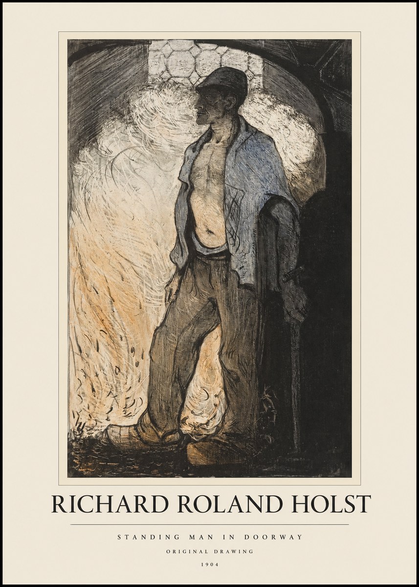 Richard Roland Holst Standing Man in Doorway No1 - Poster