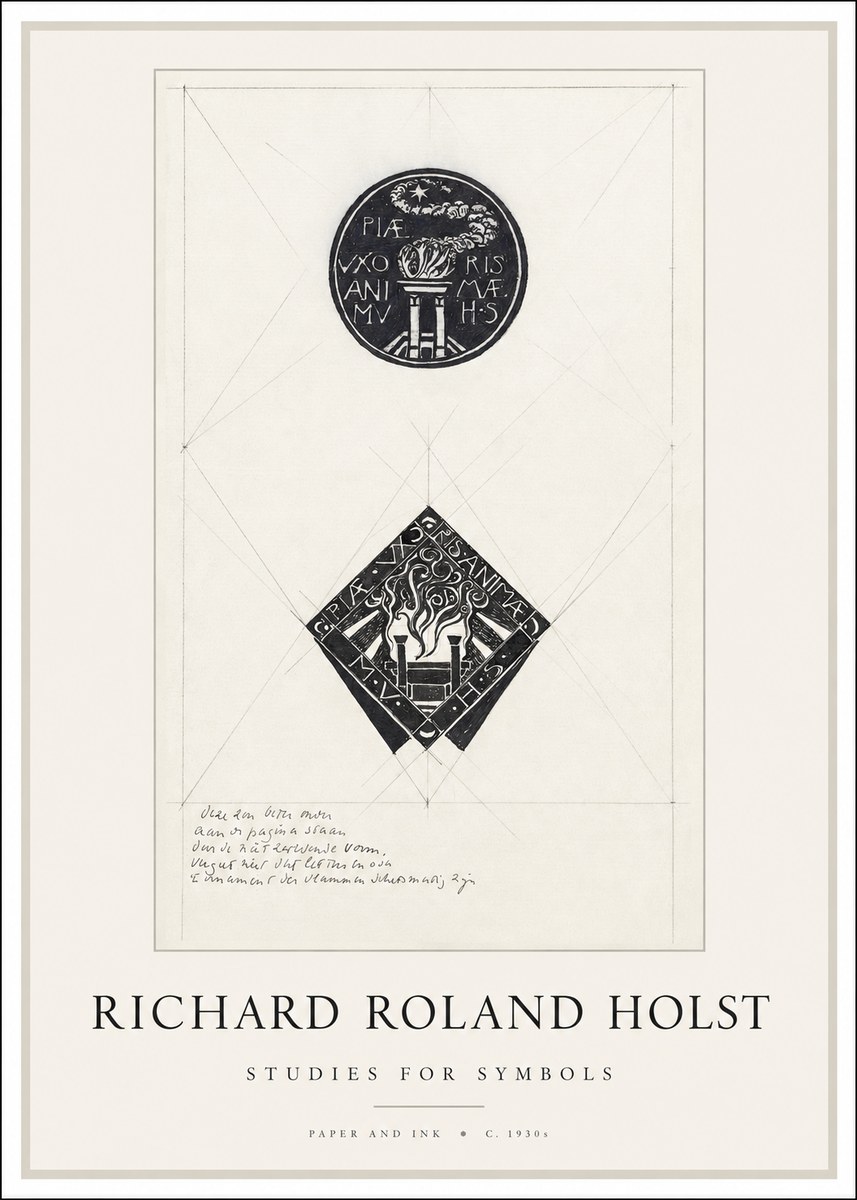 Richard Roland Holst Study for Emblems No2 - Poster