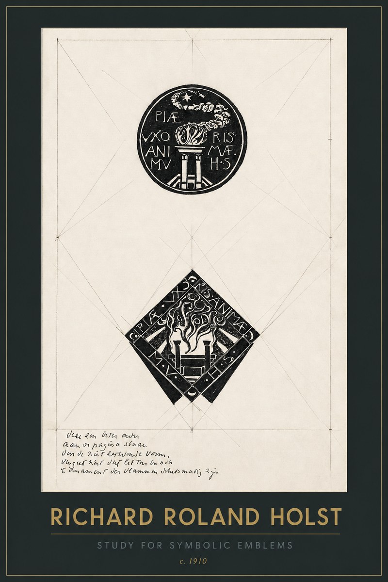 Richard Roland Holst Study for Emblems No3 - Poster