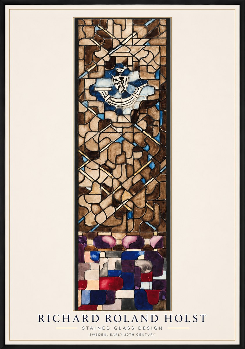 Richard Roland Holst Abstract Composition with Heraldic Motif No2 - Poster