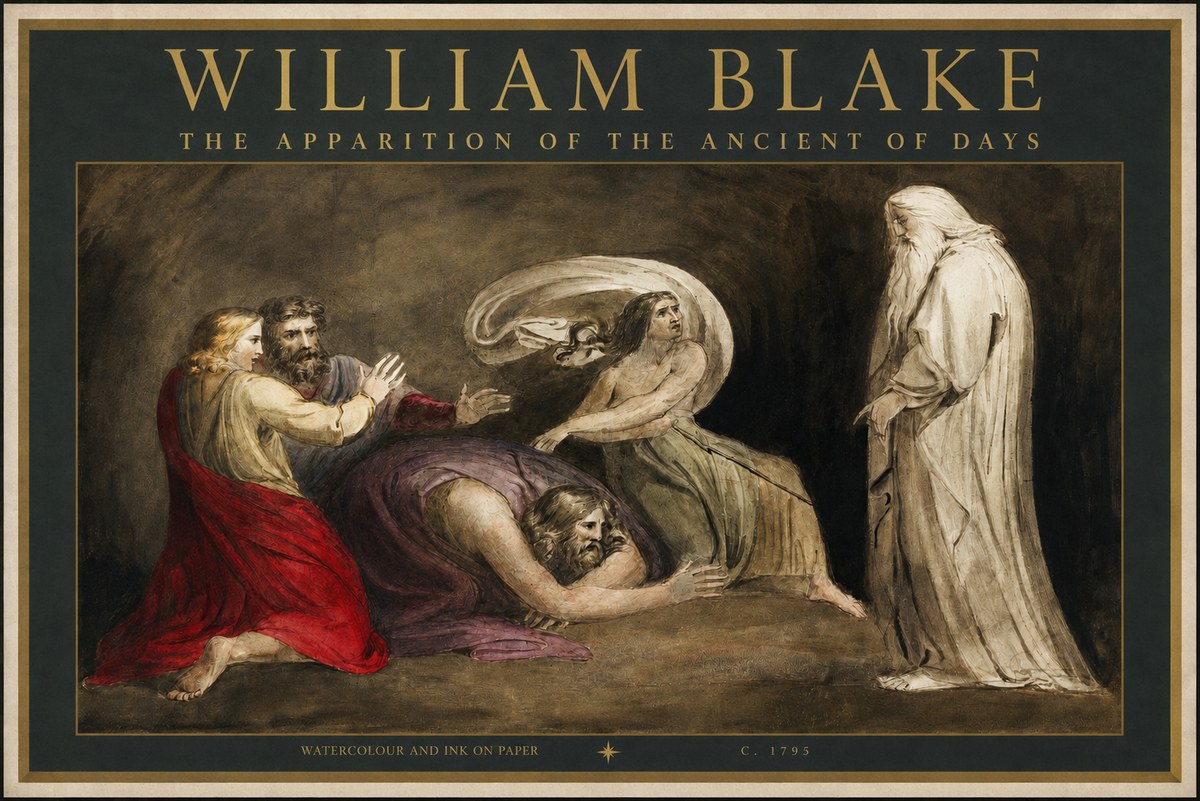William Blake The Apparition of the Ancient of Days No2 - Poster