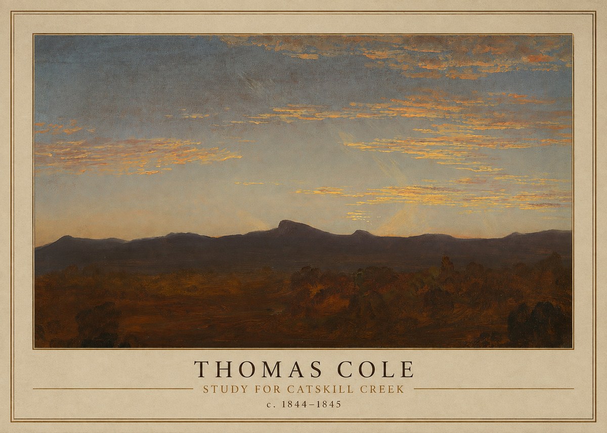 Thomas Cole Study for Catskill Creek I No1 - Poster