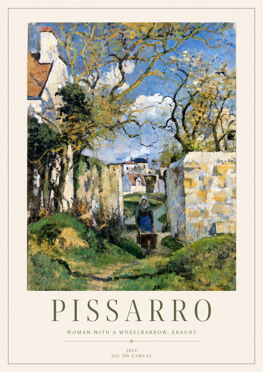 Pissarro Woman with a Wheelbarrow, Eragny No1 - Poster