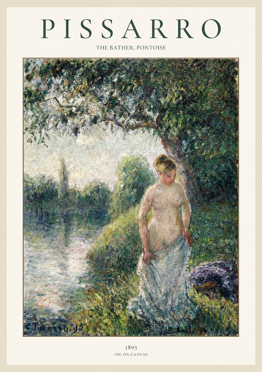Pissarro The Bather, Pontoise No1 - Poster