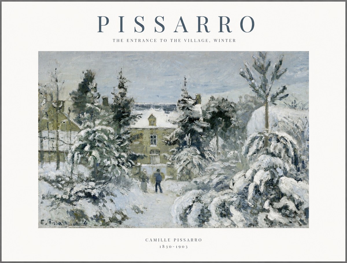 Pissarro The Entrance to the Village, Winter No1 - Poster