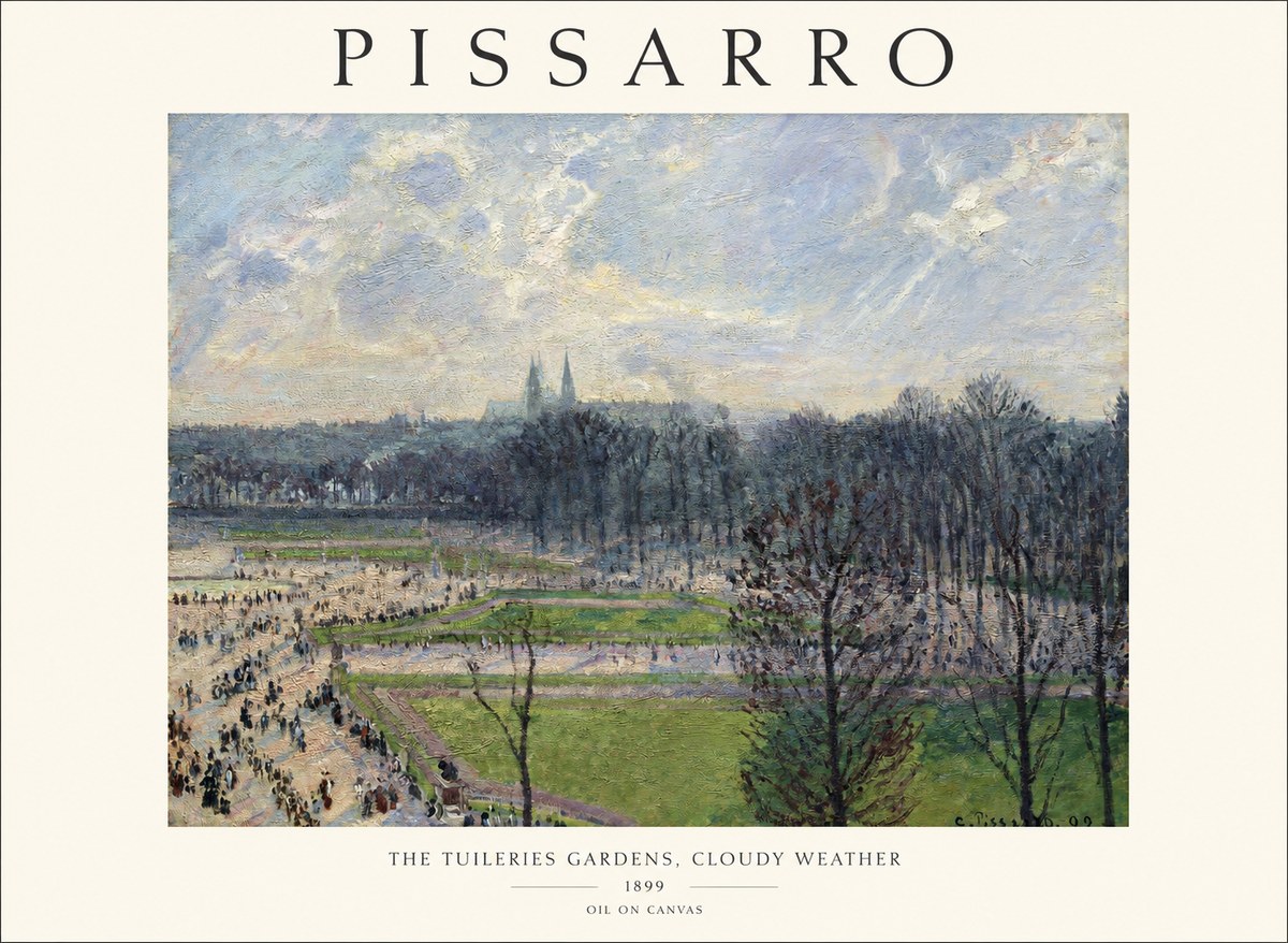 Pissarro The Tuileries Gardens, Cloudy Weather No1 - Poster