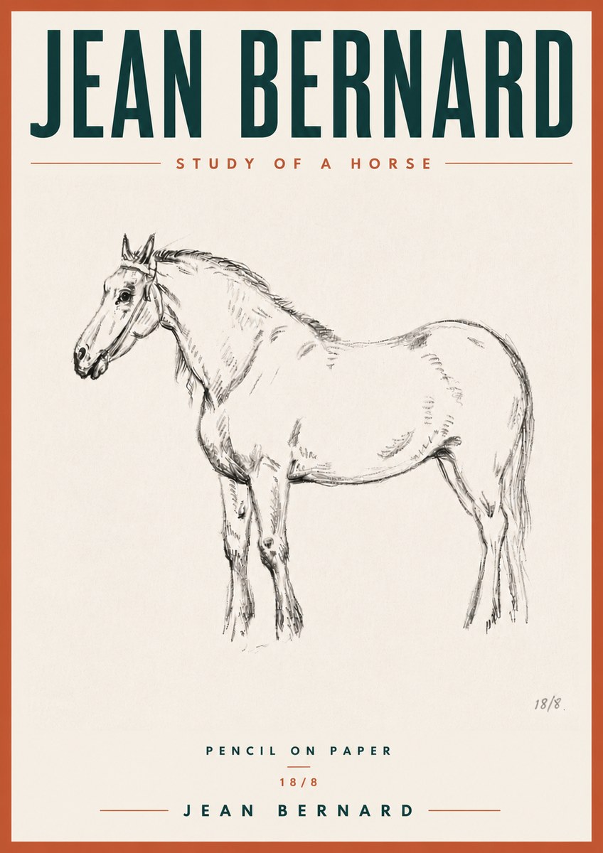 Jean Bernard Study of a Horse XVII No6 - Poster