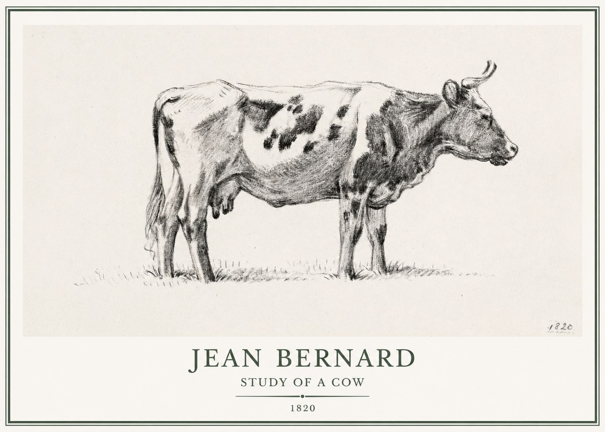 Jean Bernard Study of a Cow XX No1 - Poster