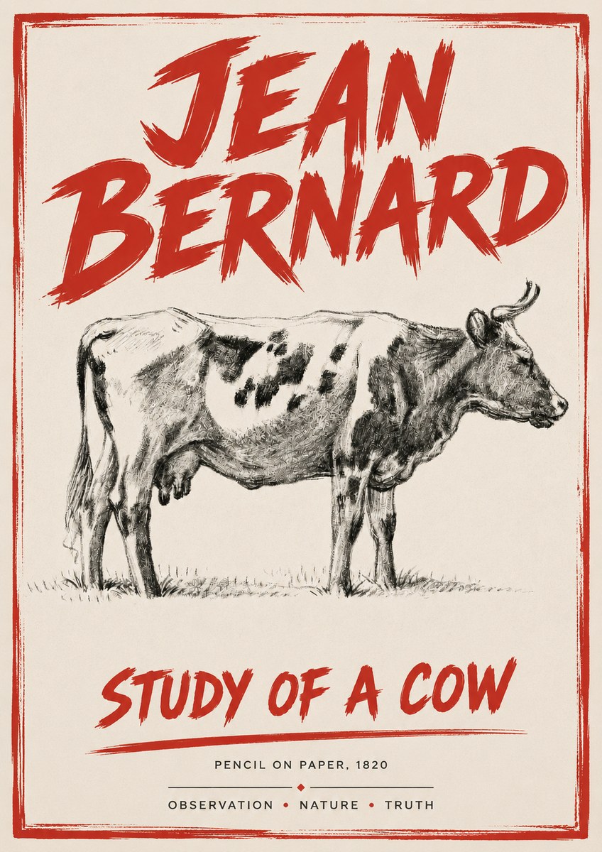 Jean Bernard Study of a Cow XX No4 - Poster