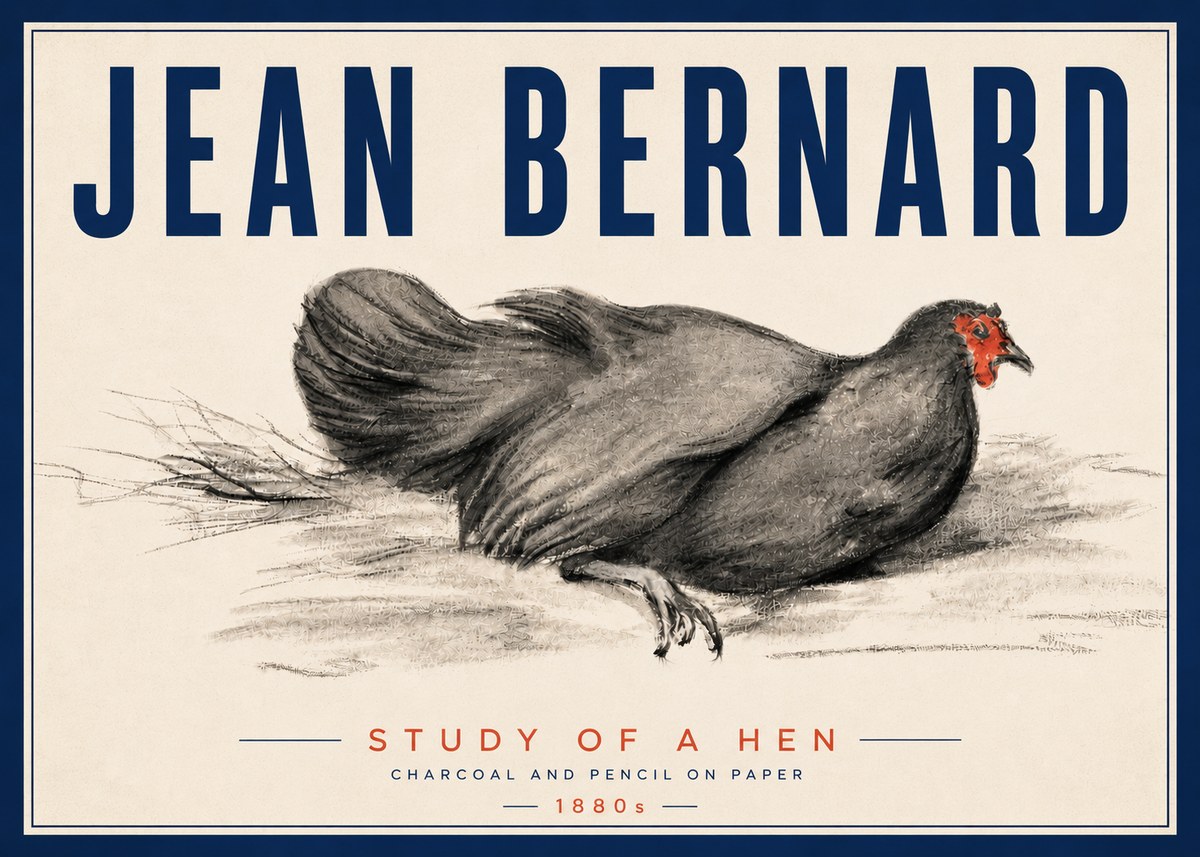 Jean Bernard Study of a Hen No5 - Poster